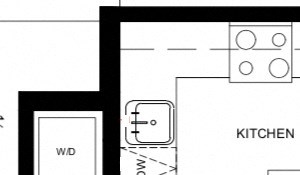 Studio apartment + 1 bathroom floor plan at Wesley Place apartment in Vancouver, British Columbia